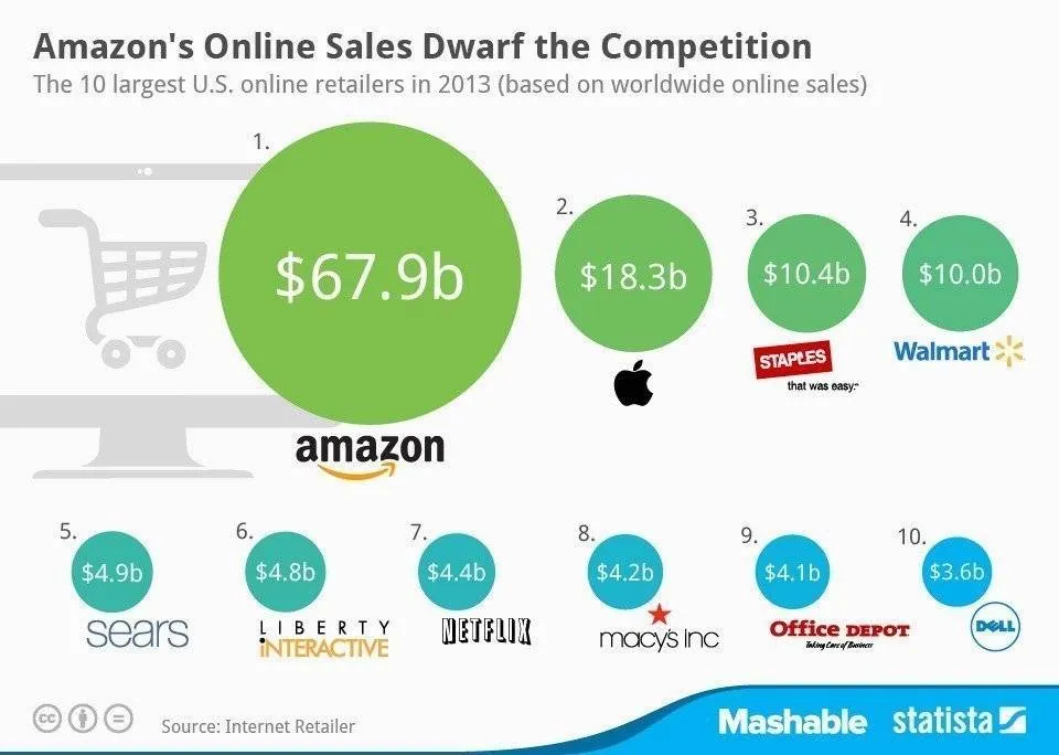 Amazon è il colosso delle vendite on line nel 2013 4 amazon infografica