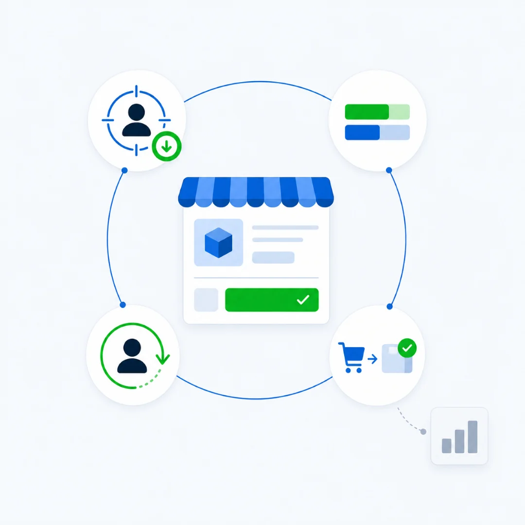 Metriche eCommerce collegate per valutare acquisizione, marginalità, conversione e valore cliente Metriche eCommerce collegate per valutare acquisizione, marginalità, conversione e valore cliente