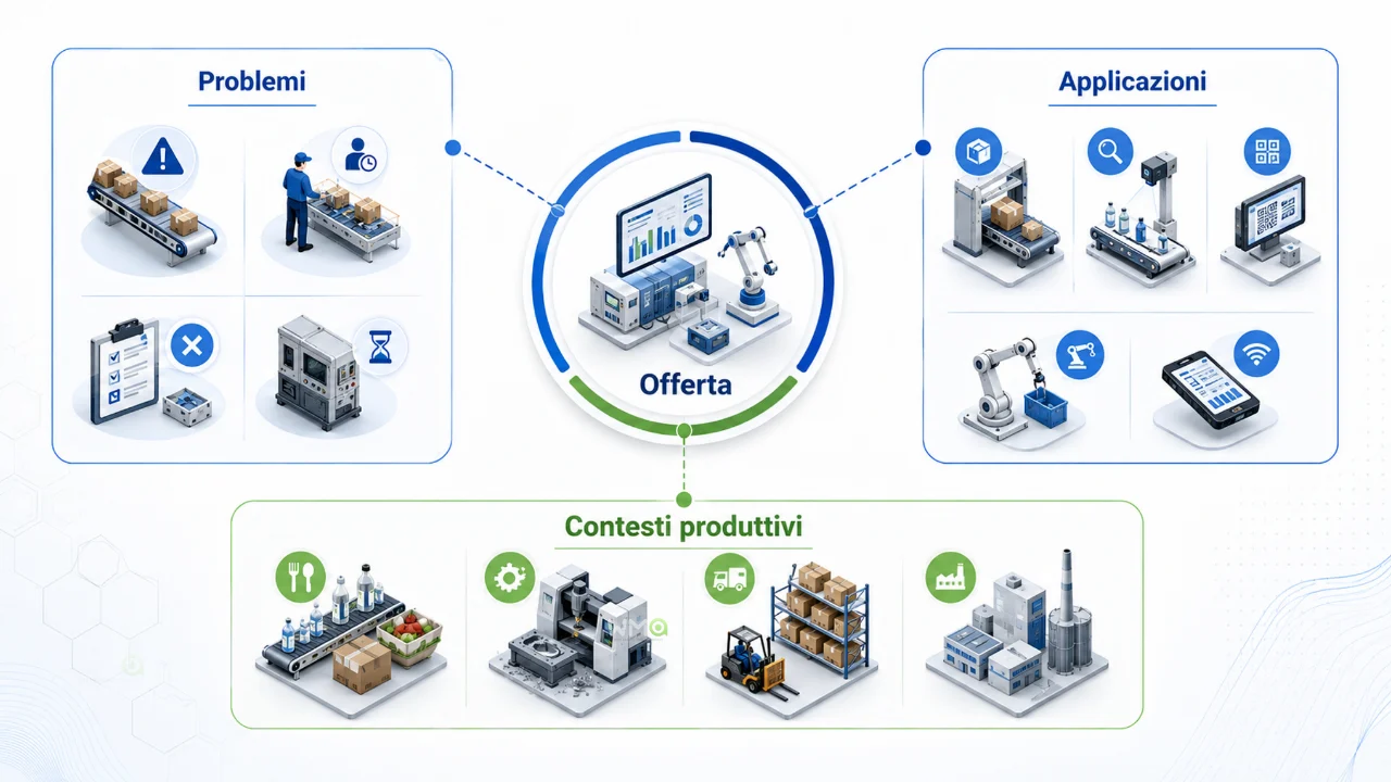 Come trovare clienti per un’azienda di automazione industriale: marketing e lead generation B2B 2 Organizzare l’offerta per problemi, applicazioni e contesti produttivi