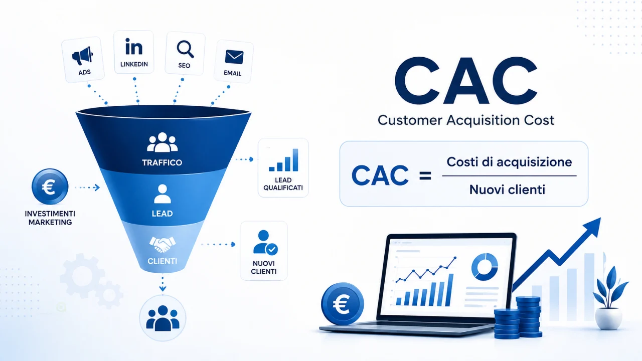 CAC Customer Acquisition Cost: formula e funnel di acquisizione clienti