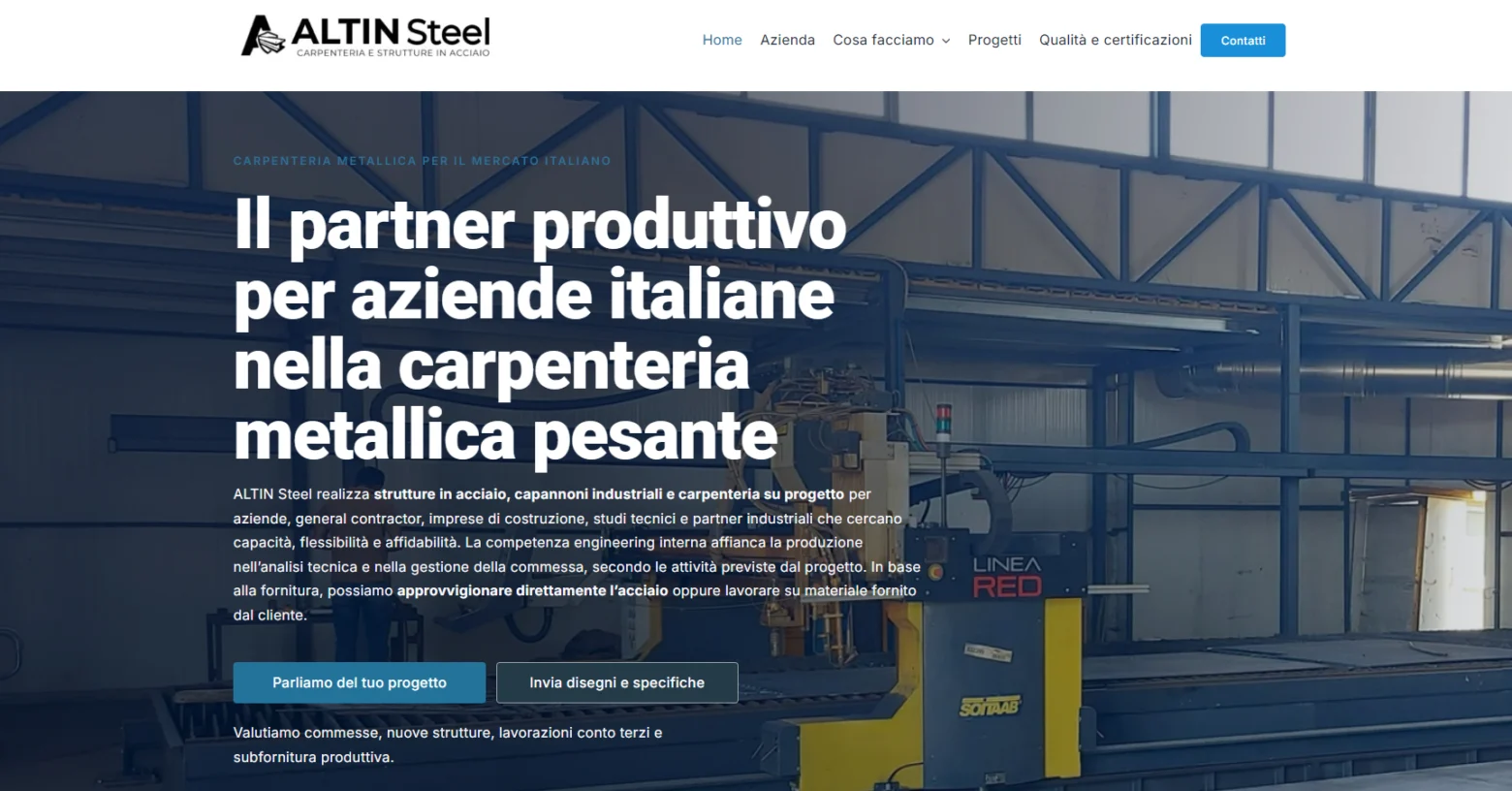 ALTIN Steel: sito web e posizionamento B2B per la carpenteria metallica 2 Altin Steel CARPENTERIA METALLICA