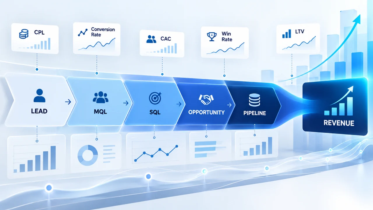 KPI Marketing B2B: metriche dal lead al revenue KPI Marketing B2B: le metriche da lead a pipeline e revenue